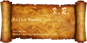 Kolla Renáta névjegykártya
